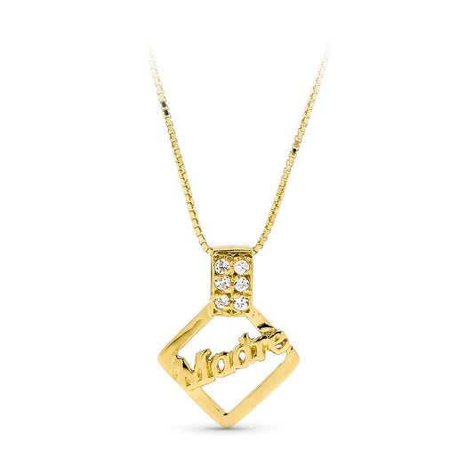 18K GARGANTILLA ORO AMARILLO MADRE CON CIRCONITA Y CADENA