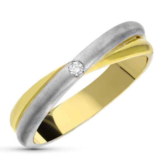 18K SORTIJA ORO BICOLOR BRILLANTE BICOLOR 0.03 QTS.