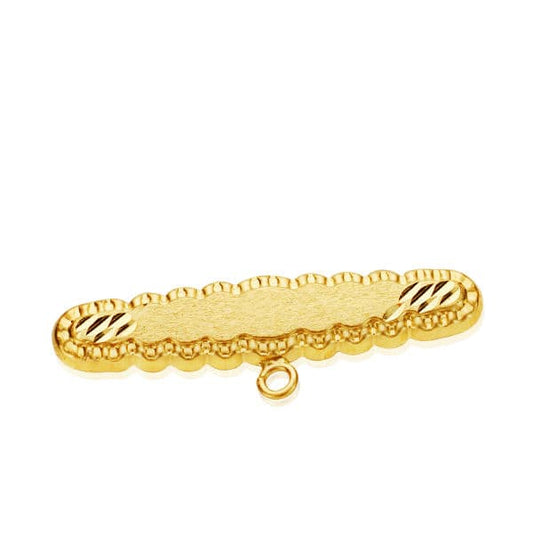 9K ALFILER ORO AMARILLO TALLADO 30X6.5 MM