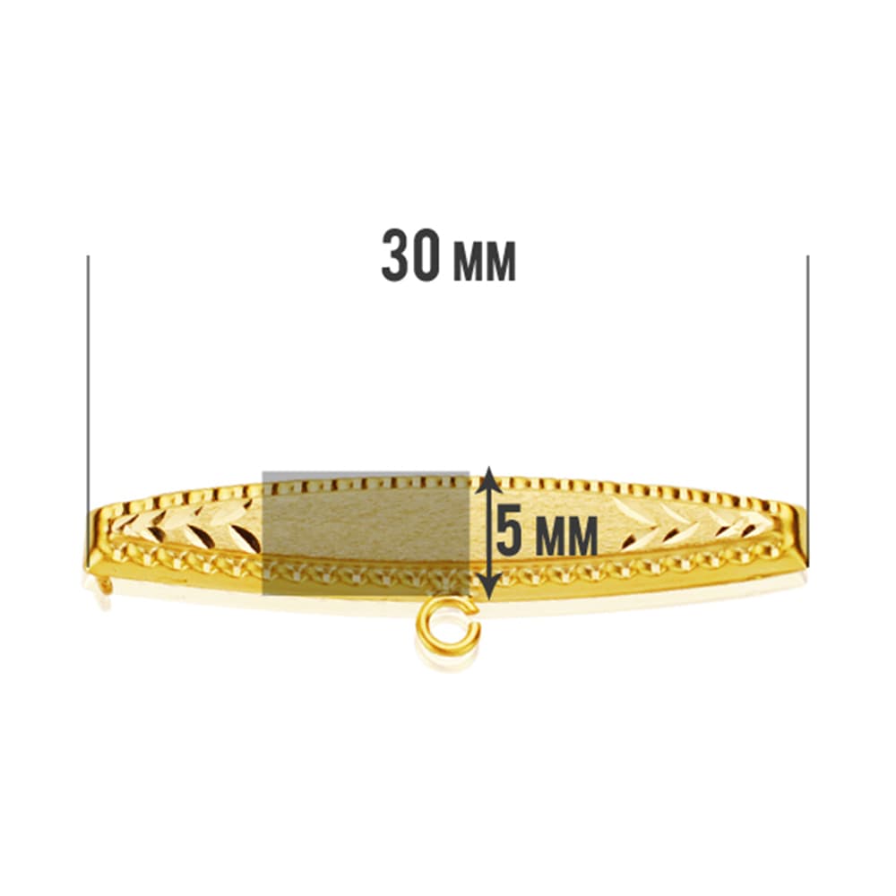 9K ALFILER ORO AMARILLO TALLADO 30X5 MM