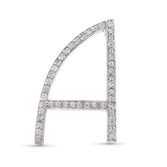 18K COLGANTE ORO BLANCO LETRA A CON CIRCONITA 35X22 MM
