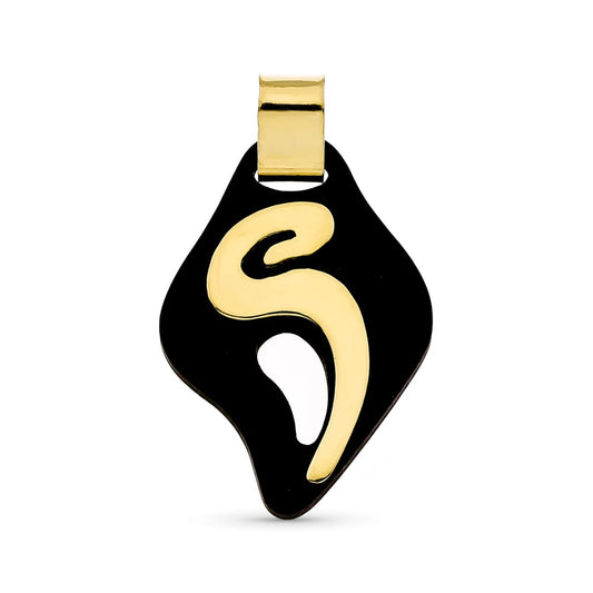 18K COLGANTE ORO AMARILLO Y EBANO