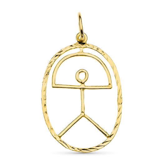 18K COLGANTE ORO AMARILLO INDALO OVAL. 26X17 MM