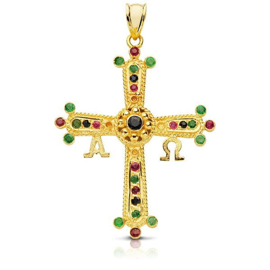 9K CRUZ DE COVADONGA O VICTORIA ORO AMARILLO GRANDE 40X34 MM