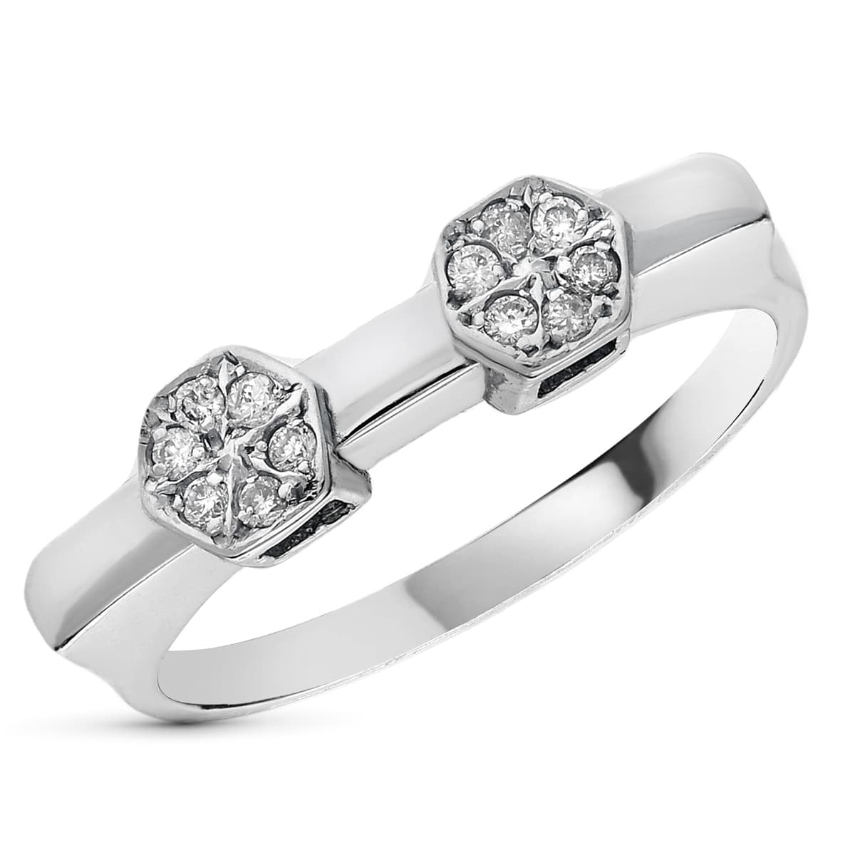 Sortija Diamantes Naturales 0,15 Qtes de oro blanco 18K