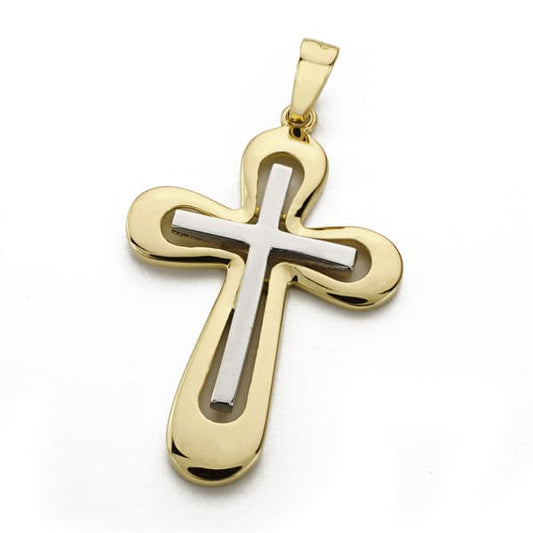 18K CRUZ BICOLOR LISA 38X25 MM