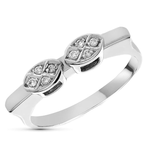 18K SORTIJA ORO BLANCO DIAMANTES NATURALES TALLA BRILLANTE 0.15 QTS.