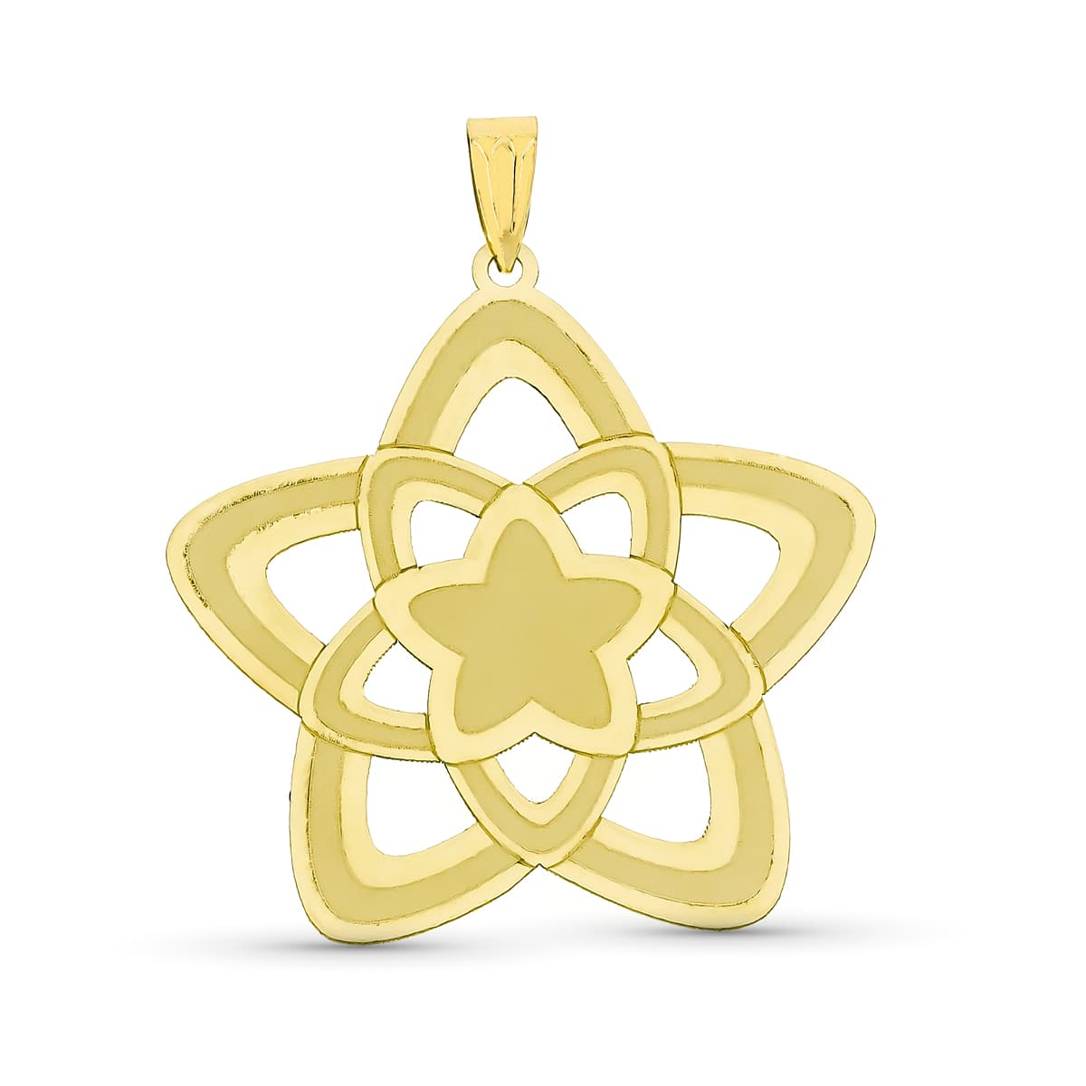 18K COLGANTE ORO AMARILLO ESTRELLA LASER. 32X31 MM
