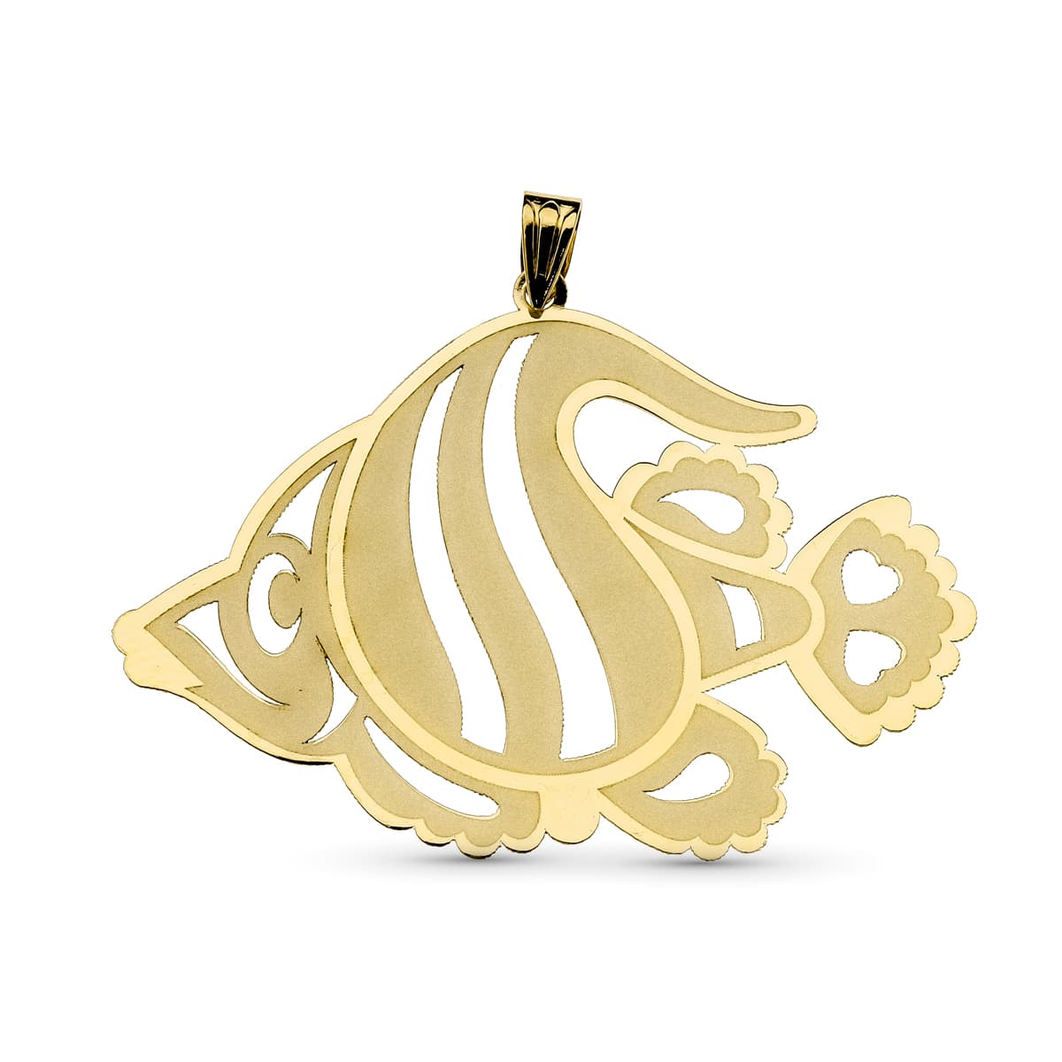 18K COLGANTE ORO AMARILLO PEZ LASER. 45X32 MM