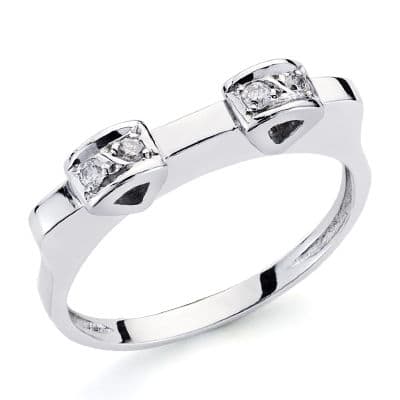 18K SORTIJA ORO BLANCO DIAMANTES NATURALES TALLA BRILLANTE 0.10 QTS.