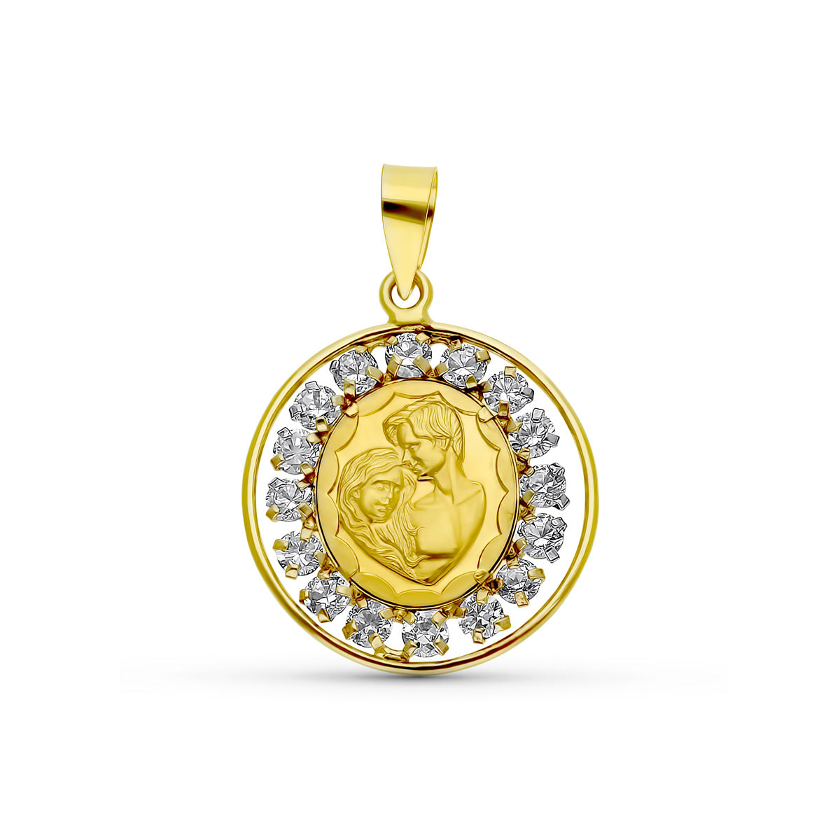 18K COLGANTE ORO AMARILLO ENAMORADOS 22X19 MM