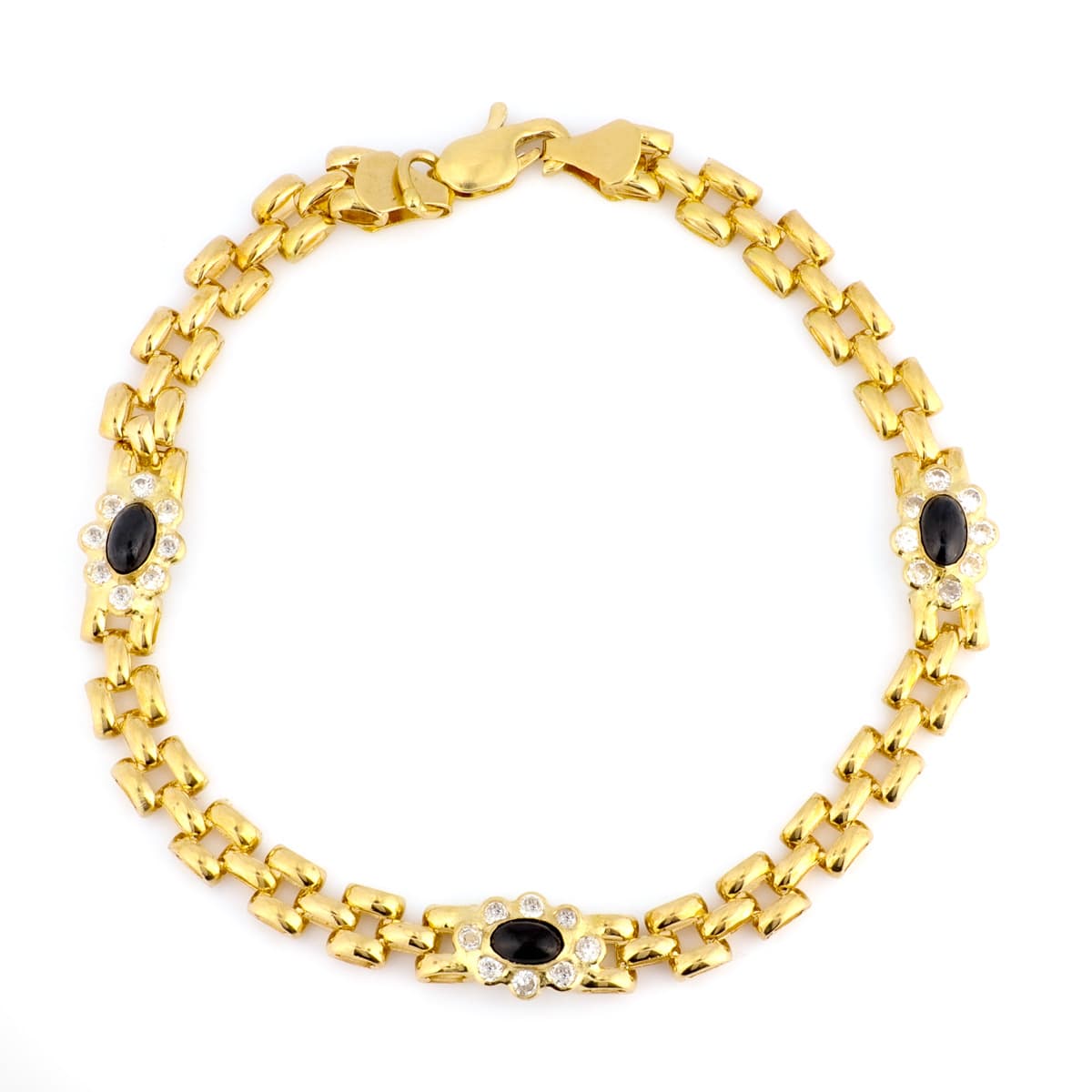 18K PULSERA ORO AMARILLO PANTER Y CUAJOS.
