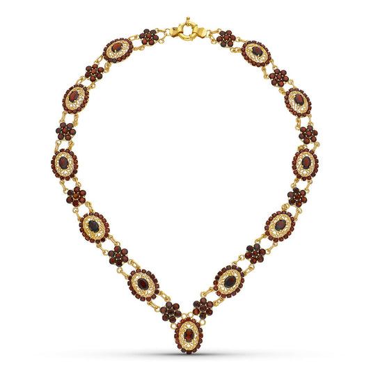 18K GARGANTILLA ORO AMARILLO GRANATES 42CM