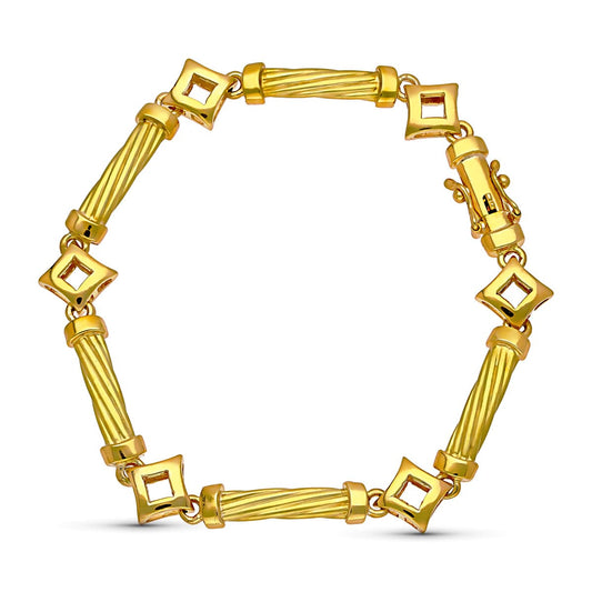 Pulsera Mate y Brillo de oro amarillo 18K