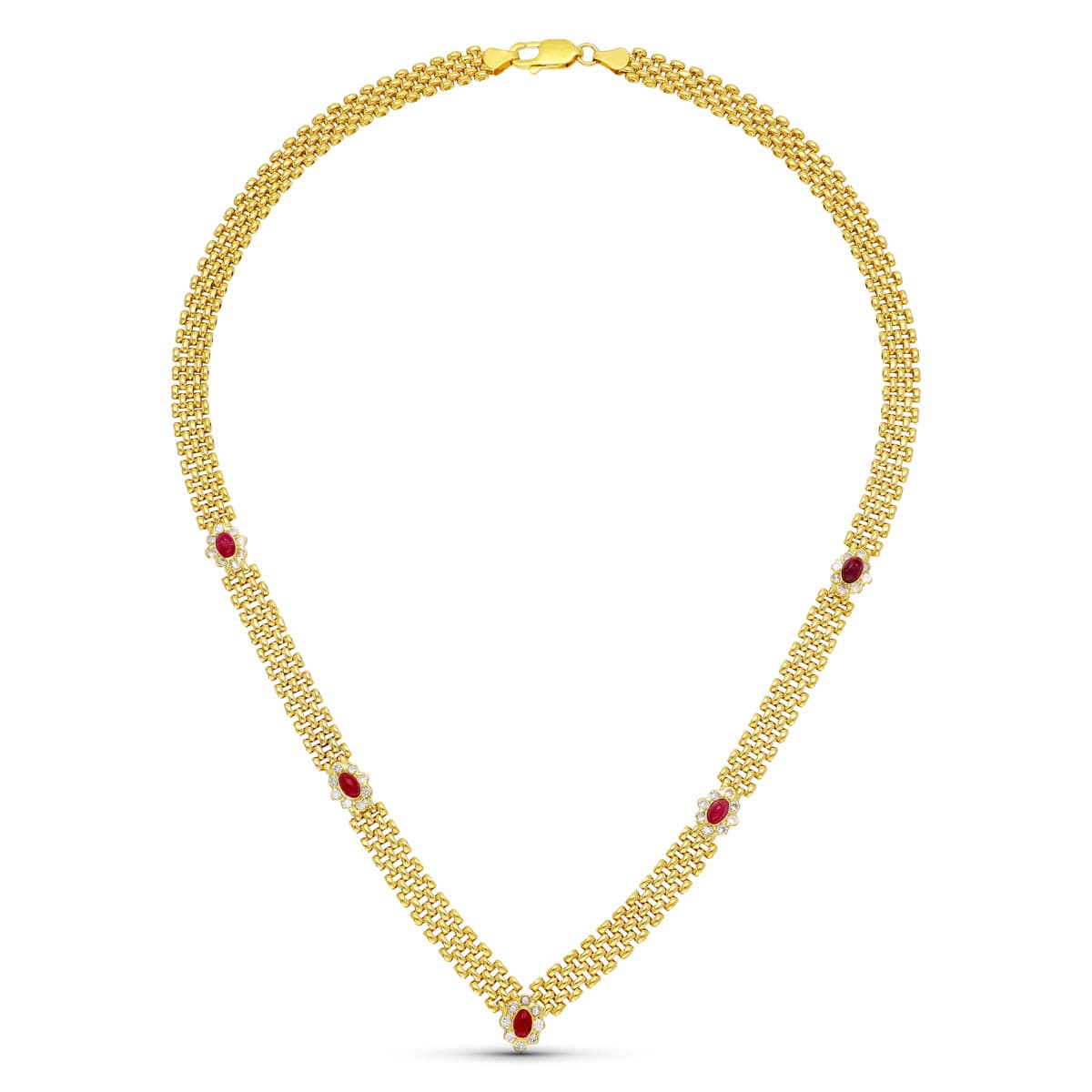 Gargantilla y Rubí Modelo Panter de oro amarillo 18K
