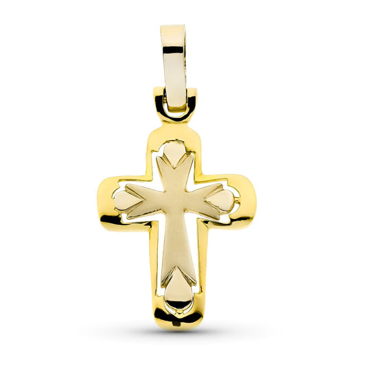 18K CRUZ ORO BICOLOR 30X19 MM
