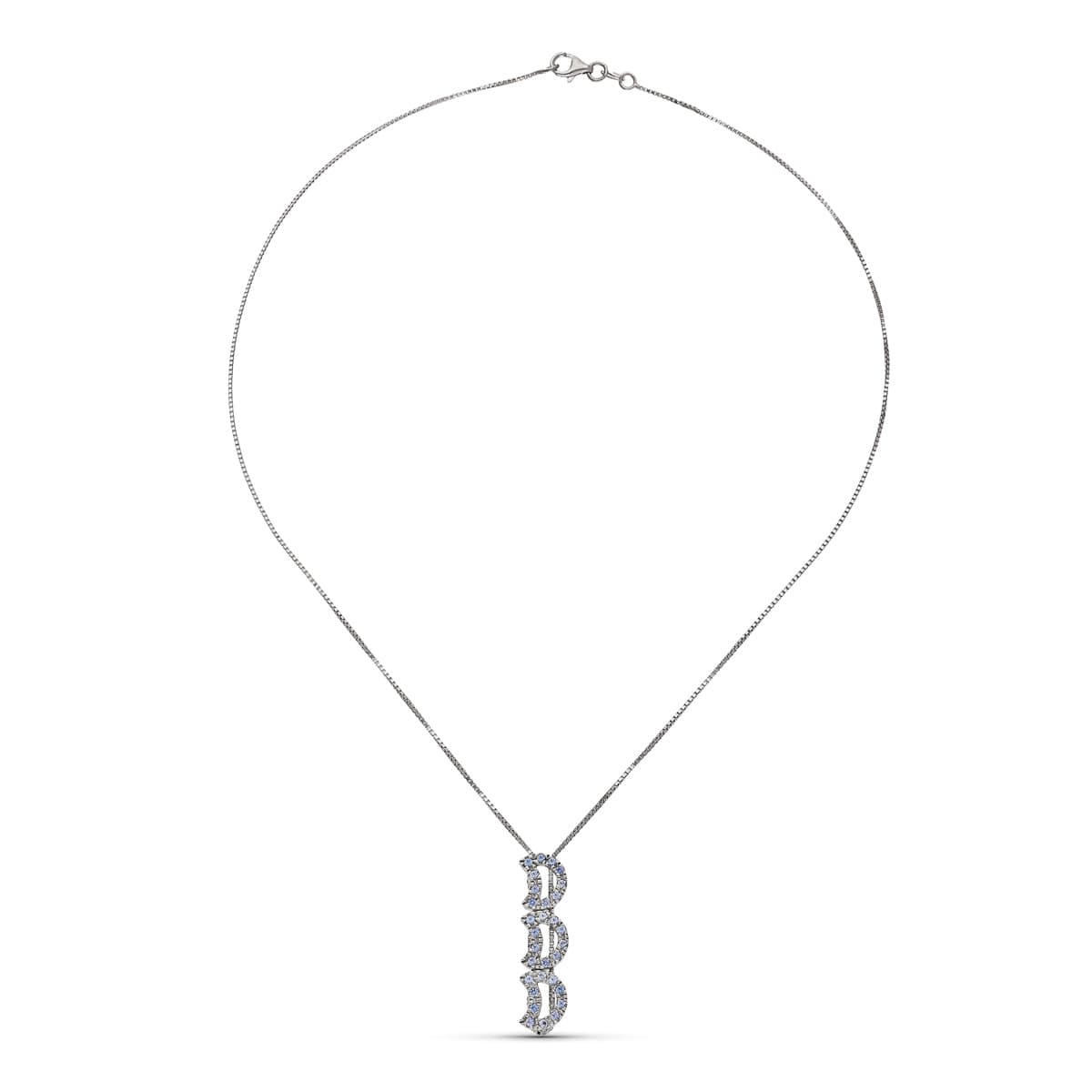 Gargantilla Lunas Circonitas de oro blanco 18K