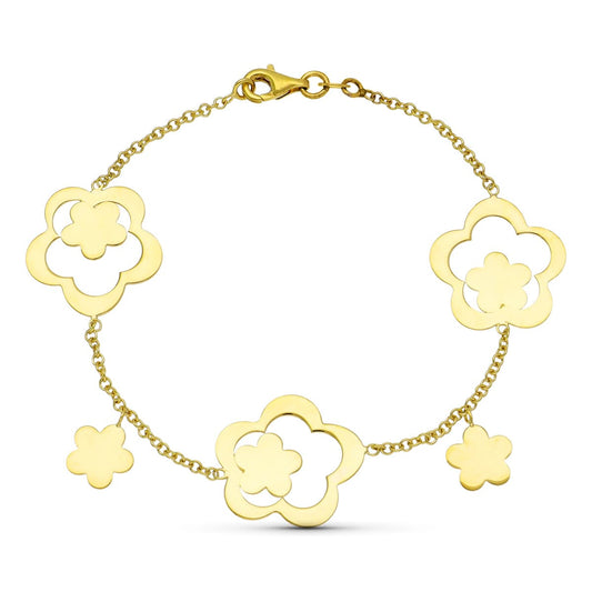 Pulsera Flores de oro amarillo 18K