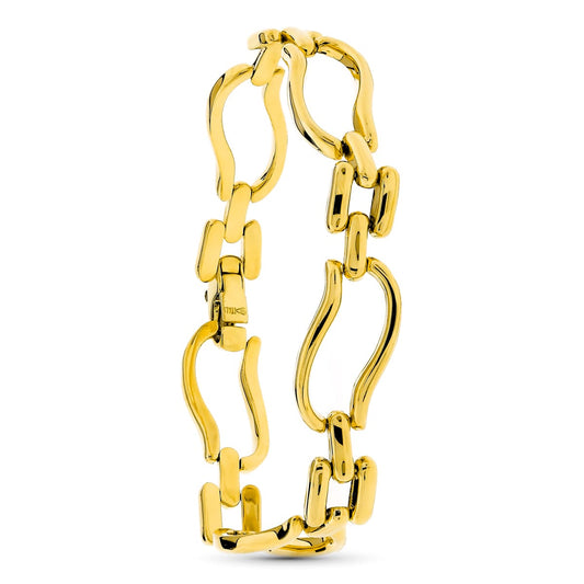 18K PULSERA ORO AMARILLO PANTER Y ESLABONES