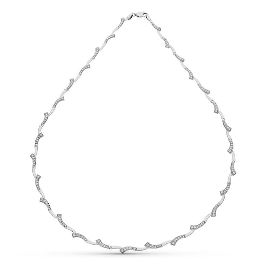 Gargantilla Circonitas de oro blanco 18K