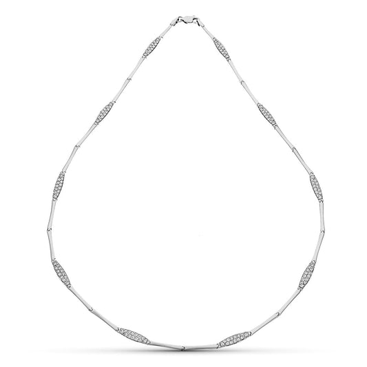 Gargantilla Circonitas de oro blanco 18K