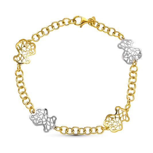 Pulsera Bicolor Osos 18K