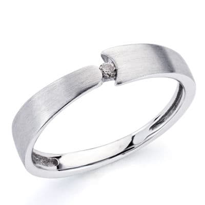18K SORTIJA ORO BLANCO DIAMANTE TALLA BRILLANTE 0.05 QTS.