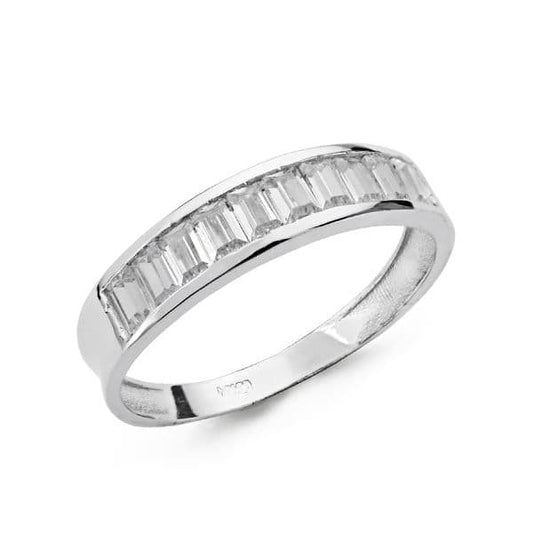 18K SORTIJA ORO BLANCO CIRCONITA BARRITAS 4.5 MM