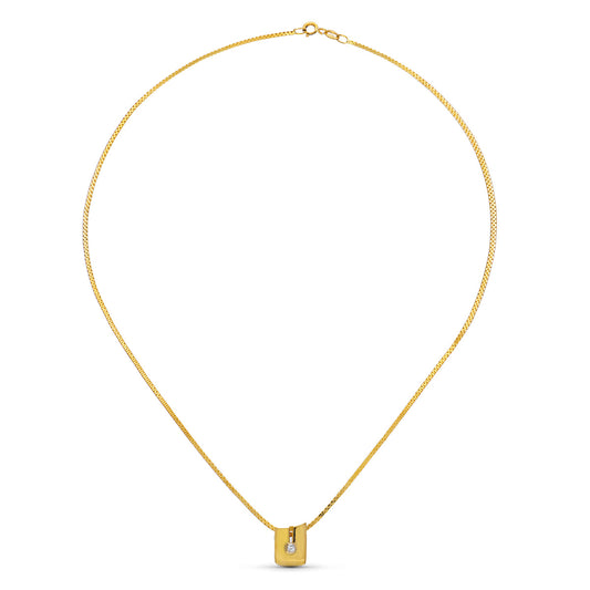 18K COLGANTE ORO AMARILLO BRILLANTES 12X8 MM 0,05 QTS. CADENA 40