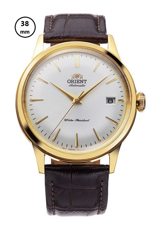 Reloj Orient Bambino 38 Date Automático RA-AC0M01S30B, esfera blanco – plata – dorado