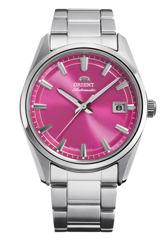 Reloj Orient Stretto Date Automático RA-AC0R07P30B, esfera rosa