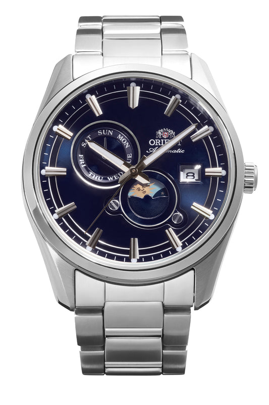 Reloj Orient Stretto Day & Night Automático RA-AK0315L30B, esfera azul