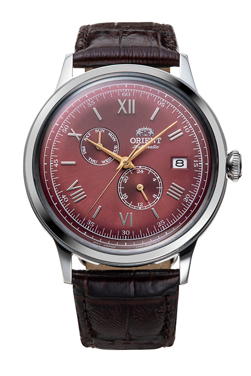 Reloj Orient Bambino Multifunción Automático RA-AK0705R30B, esfera rojo – granate