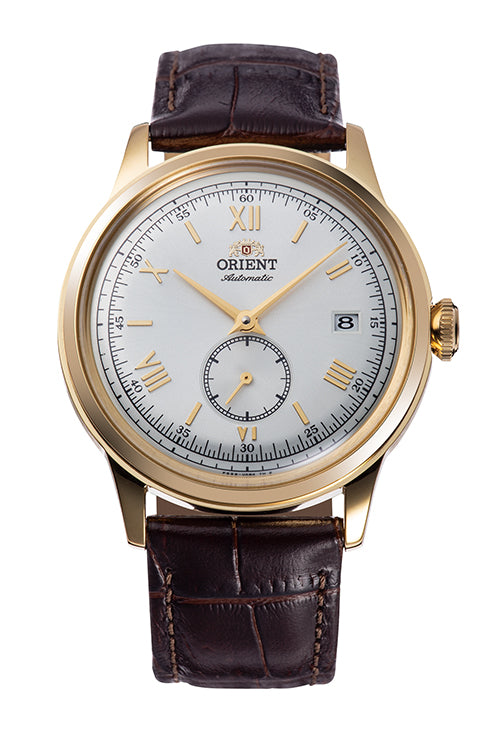 Reloj Orient Bambino 38 Small Seconds Automático RA-AP0106S30B, esfera blanco – plata – dorado