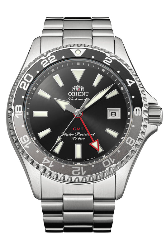Reloj Orient Mako GMT RA-BC0001B30B, esfera negro