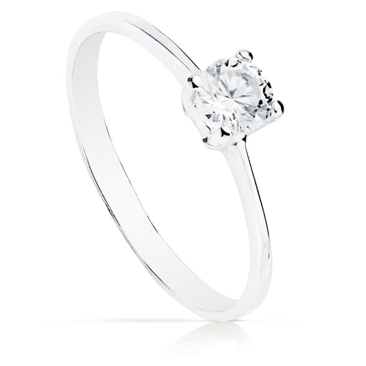 18K SOLITARIO ORO BLANCO CIRCONITA 4.5 MM
