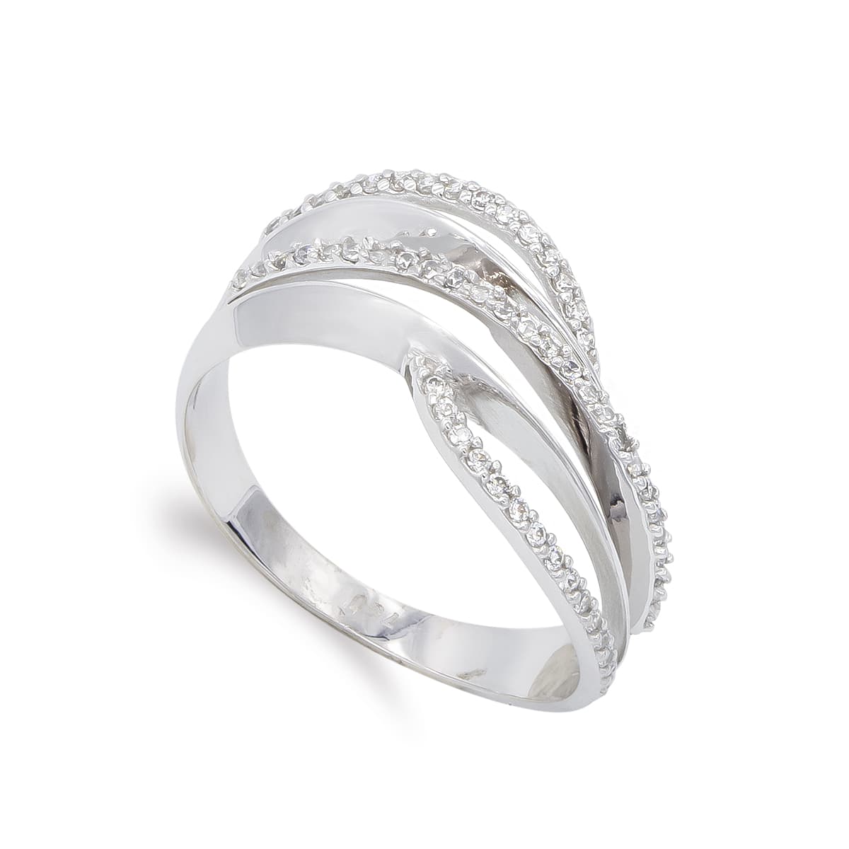 18K SORTIJA ORO BLANCO CON CIRCONITAS. ANCHO: 9 MM