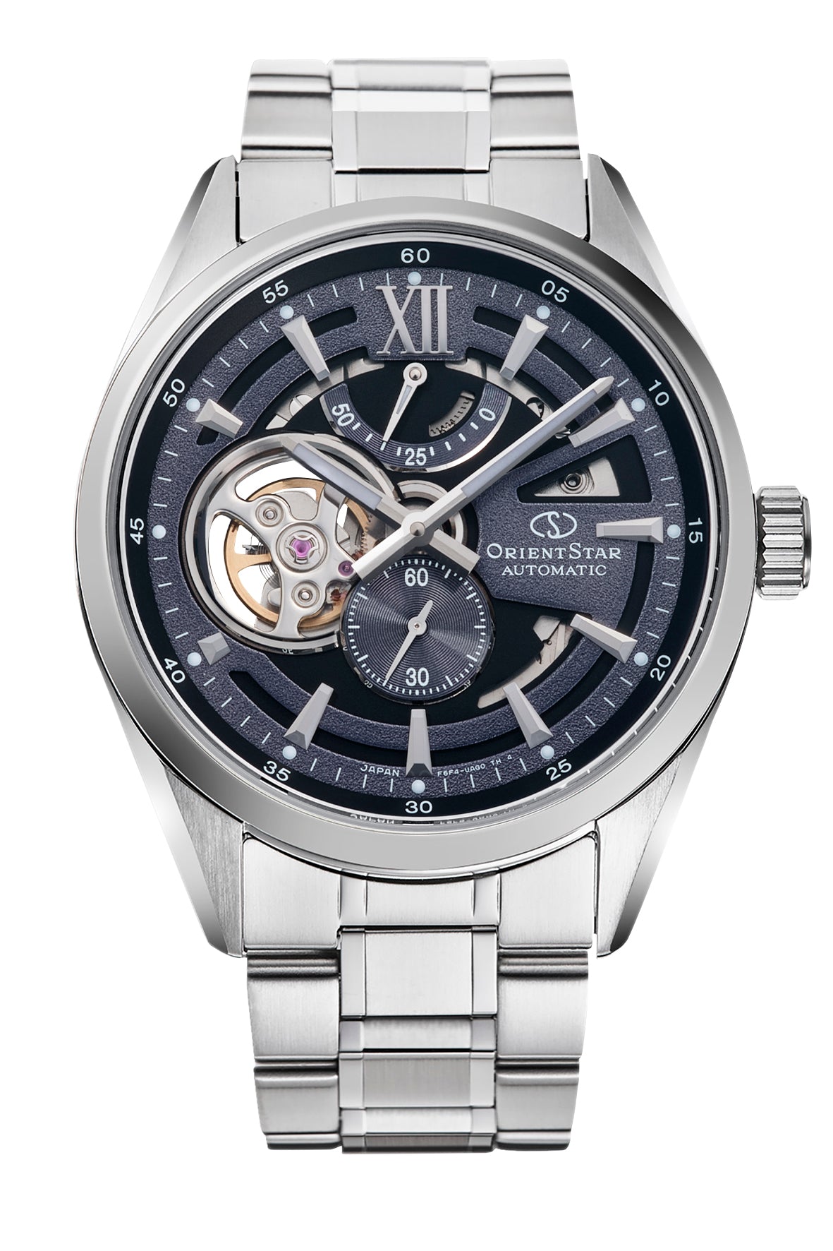 Reloj Orient Star Modern Skeleton Automático RE-AV0138V00B, esfera púrpura
