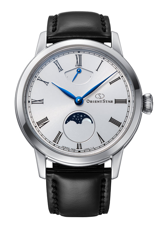 Reloj Orient Star F8 Mechanical Moon Phase RE-BW0004S00B, esfera blanco