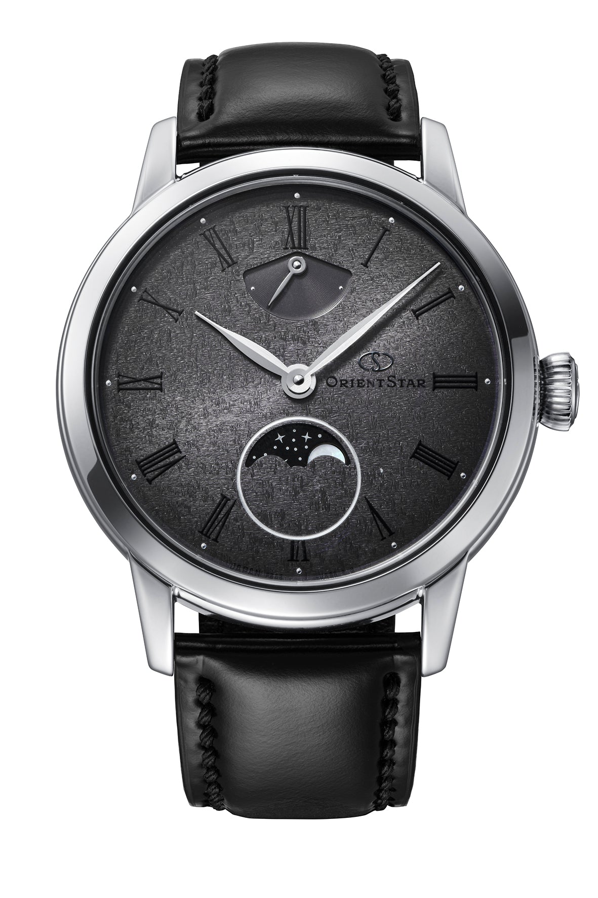 Reloj Orient Star F8 Mechanical Moon Phase RE-BW0005N00B, esfera gris