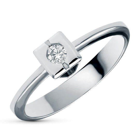 18K SORTIJA ORO BLANCO DIAMANTE NATURAL 0,10 QTS. ANCHO: 5,5 MM