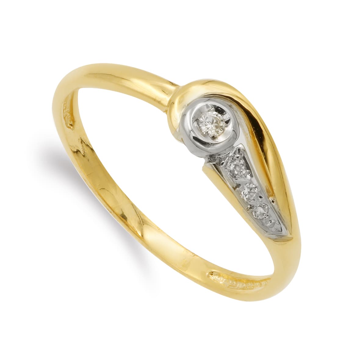 18K SORTIJA ORO BICOLOR CON CIRCONITAS. ANCHO: 6 MM. CUERPO 2 MM