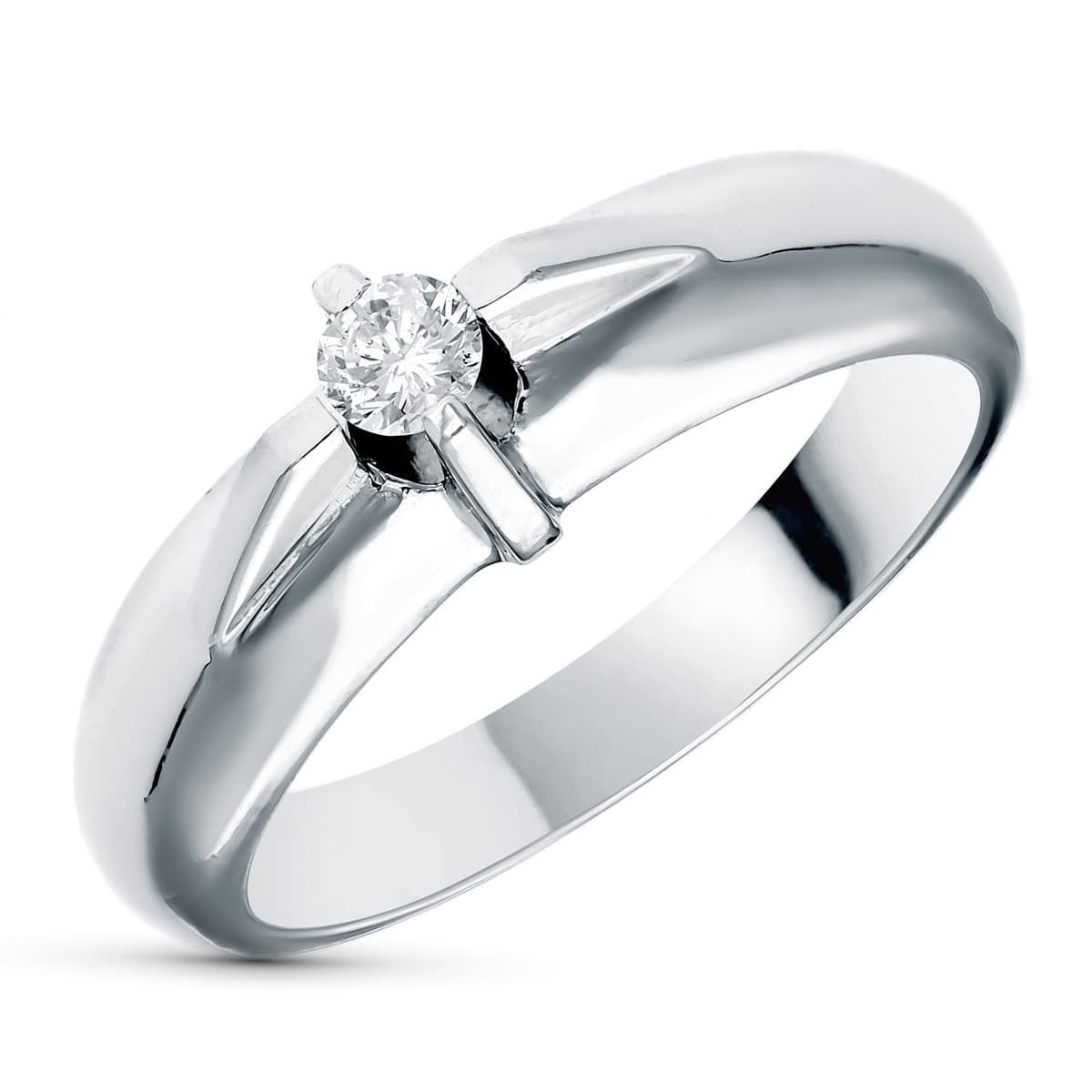 18K SOLITARIO ORO BLANCO DIAMANTES TALLA BRILLANTE 0.15 QTS. ANCHO: 6,5MM