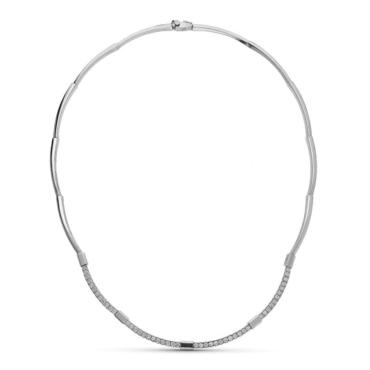 Gargantilla Circonitas de oro blanco 18K