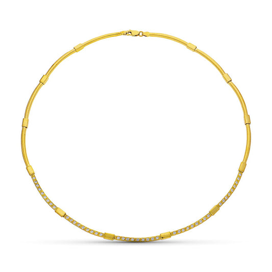 18K GARGANTILLA ORO AMARILLO Y CIRCONITAS