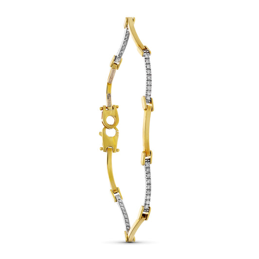 18K PULSERA ORO BICOLOR CIRCONITAS