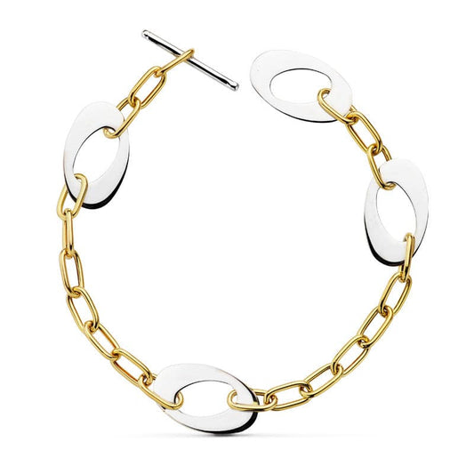 Pulsera Bicolor Motivos 24 cm 18K