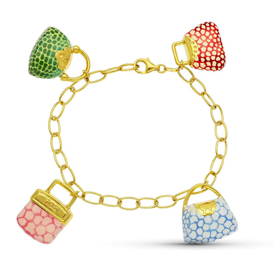Pulsera Fetiches Esmalte de oro amarillo 18K