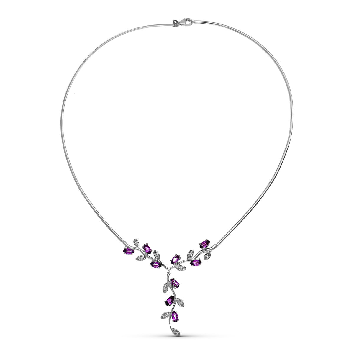 Gargantilla Hilo Circonita Color de oro blanco 18K