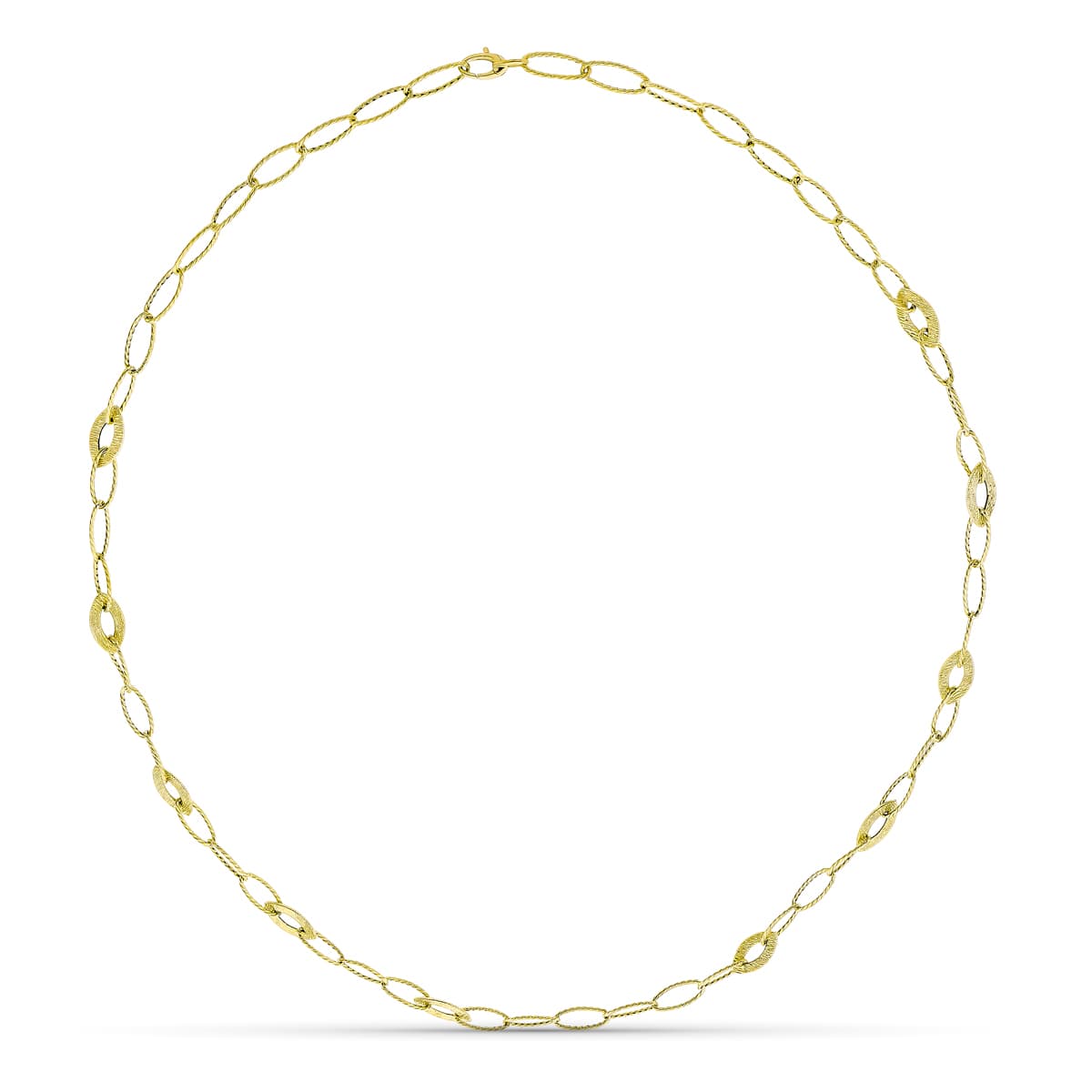 18K GARGANTILLA ORO AMARILLO ESLABONES OVALES 80CM